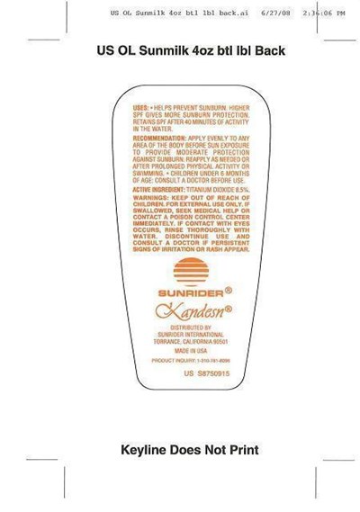 Image Of Bottle Label Back (S8750915 Us Ol Sunmilk 4 Oz Btl Lbl Back Nr)